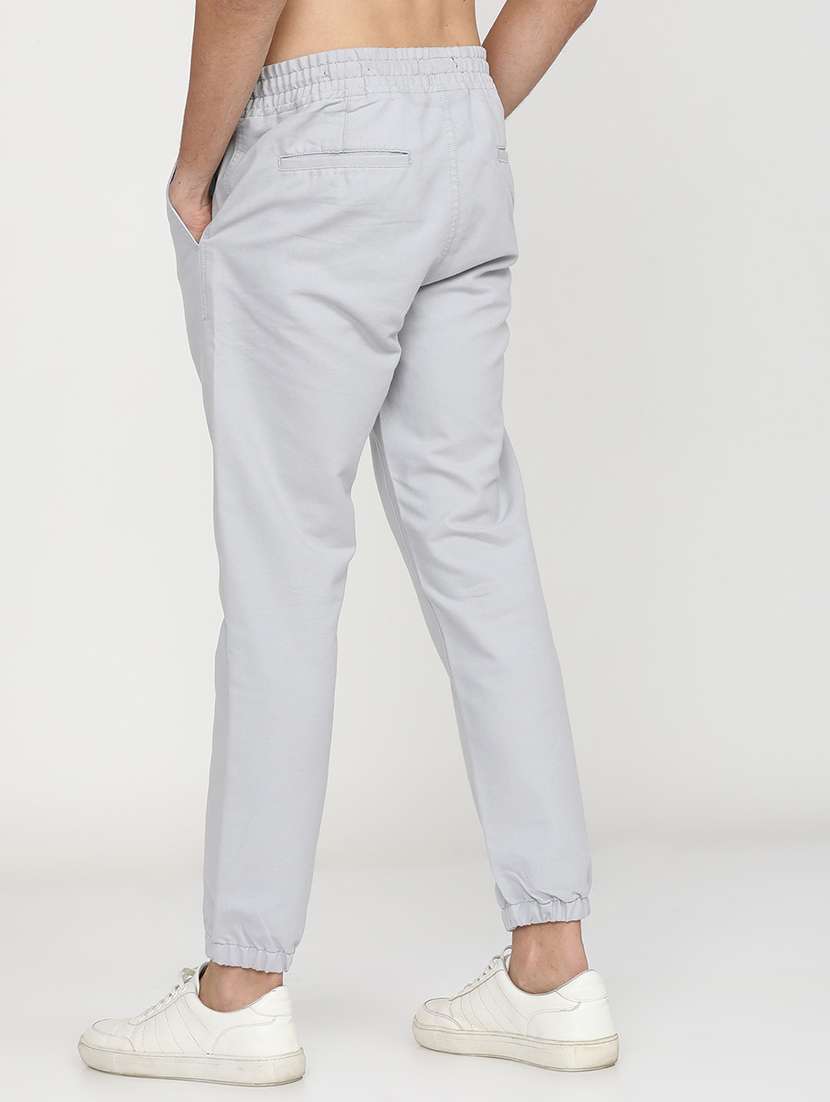 men solid regular fit mid rise jogger - 21596362 -  Standard Image - 3