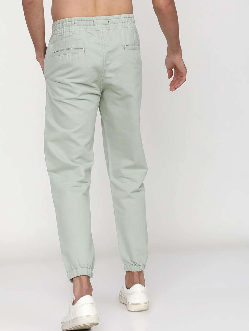 men mid rise solid joggers - 21596363 -  Standard Image - 3