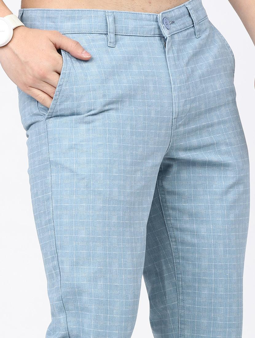 men checkered mid rise chinos casual trouser - 21596368 - Standard Image - 5