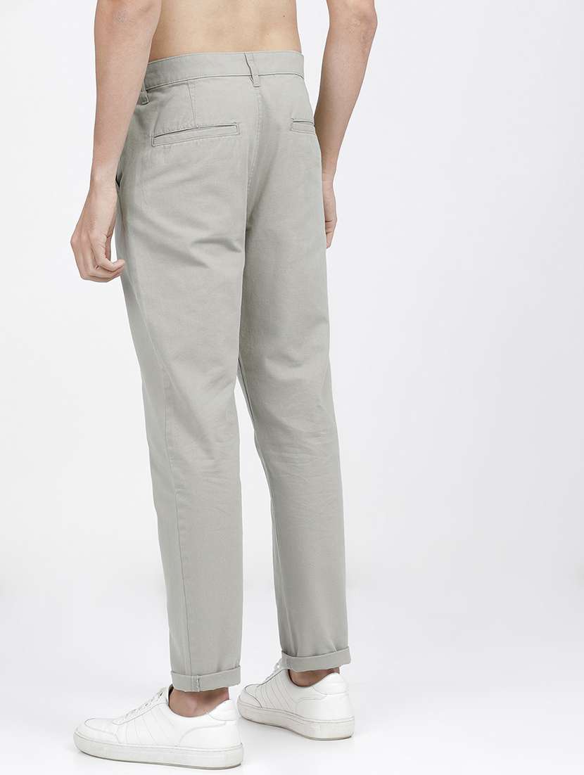 men solid mid rise chinos casual trouser - 21596379 -  Standard Image - 3