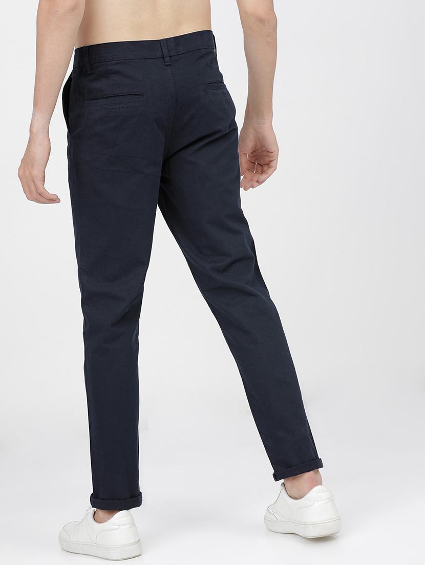 men solid mid rise chinos casual trouser - 21596382 - Standard Image - 3