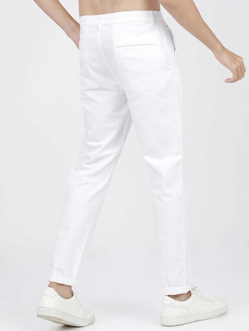 men mid rise solid chinos - 21596384 -  Standard Image - 3