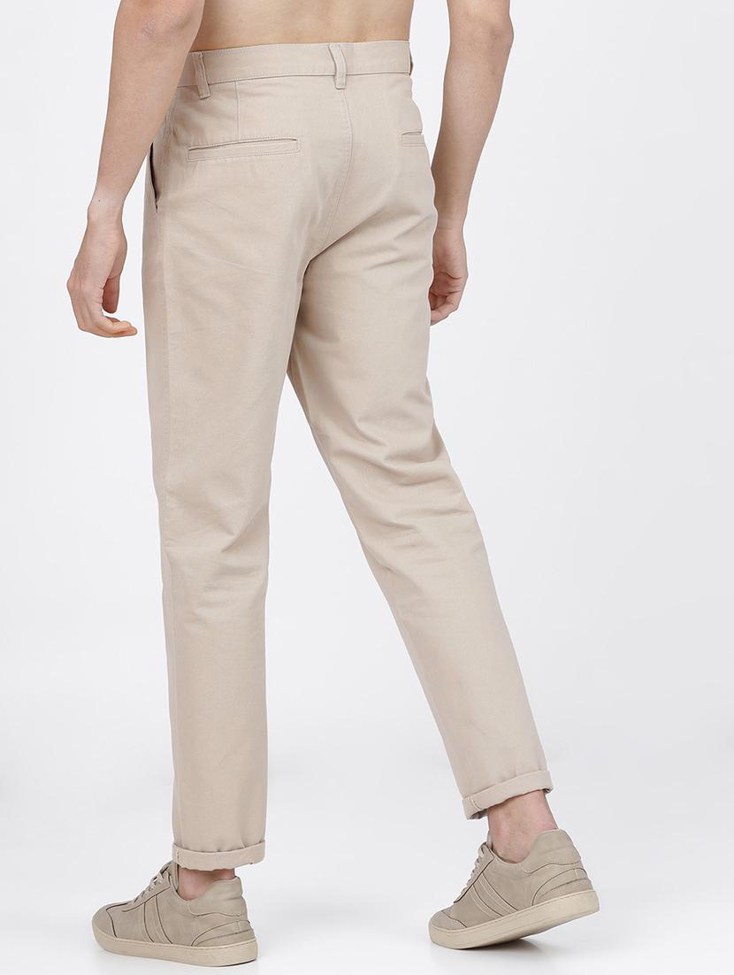 men mid rise solid chinos - 21596385 - Standard Image - 3