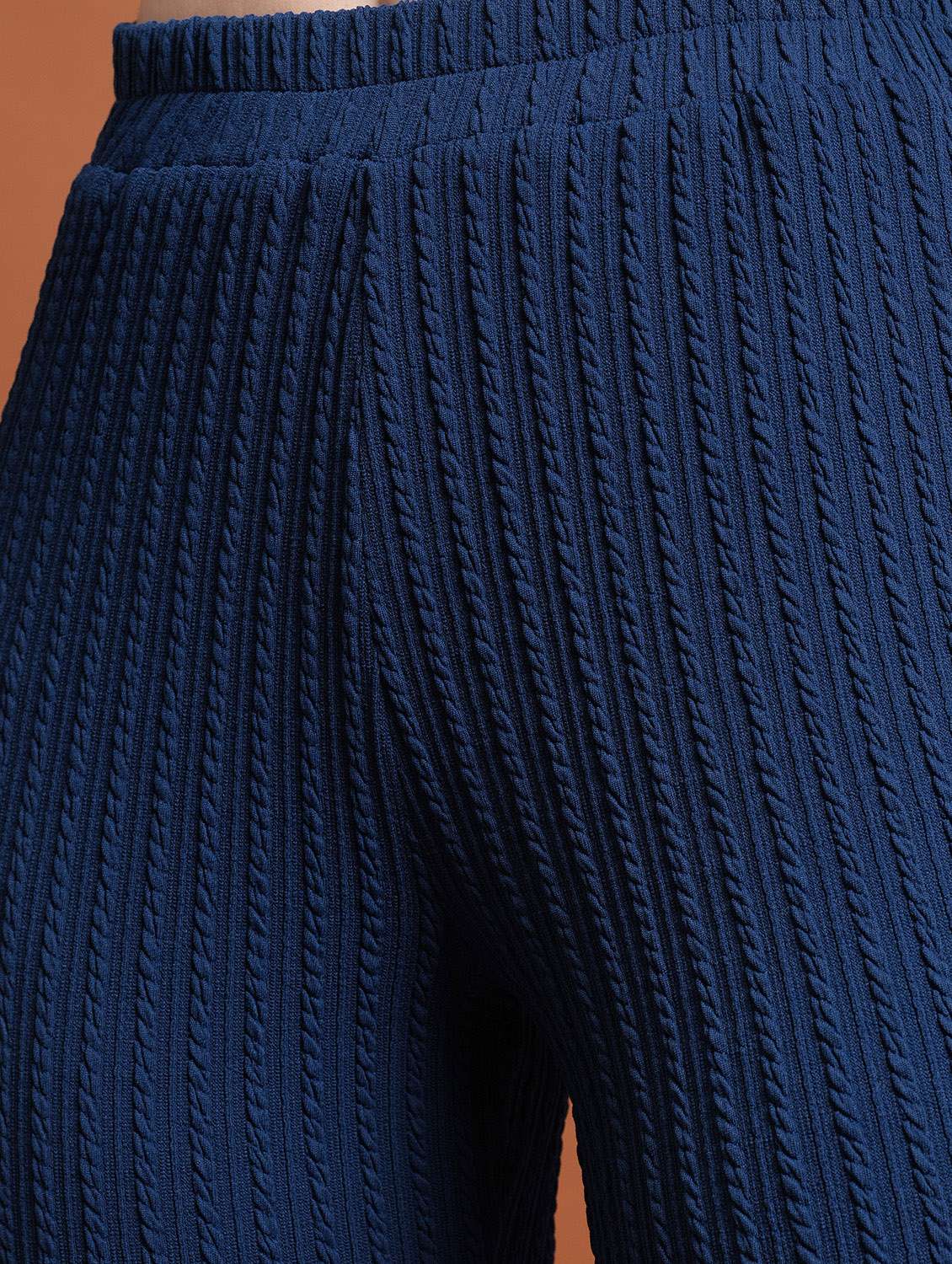 women blue self-designed bootcut trouser - 21596408 -  Standard Image - 5