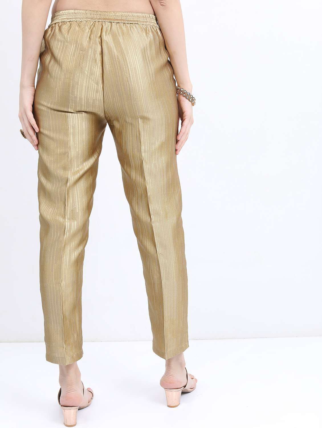 women gold solid peg trouser - 21596430 -  Standard Image - 3