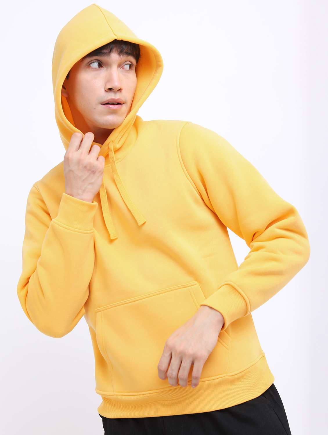 men plain hooded long sleeve sweatshirt - 21596445 - Zoom Image - 0