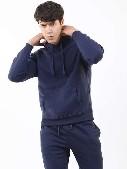 men plain hooded long sleeve sweatshirt - 21596451 - Standard Image - 0