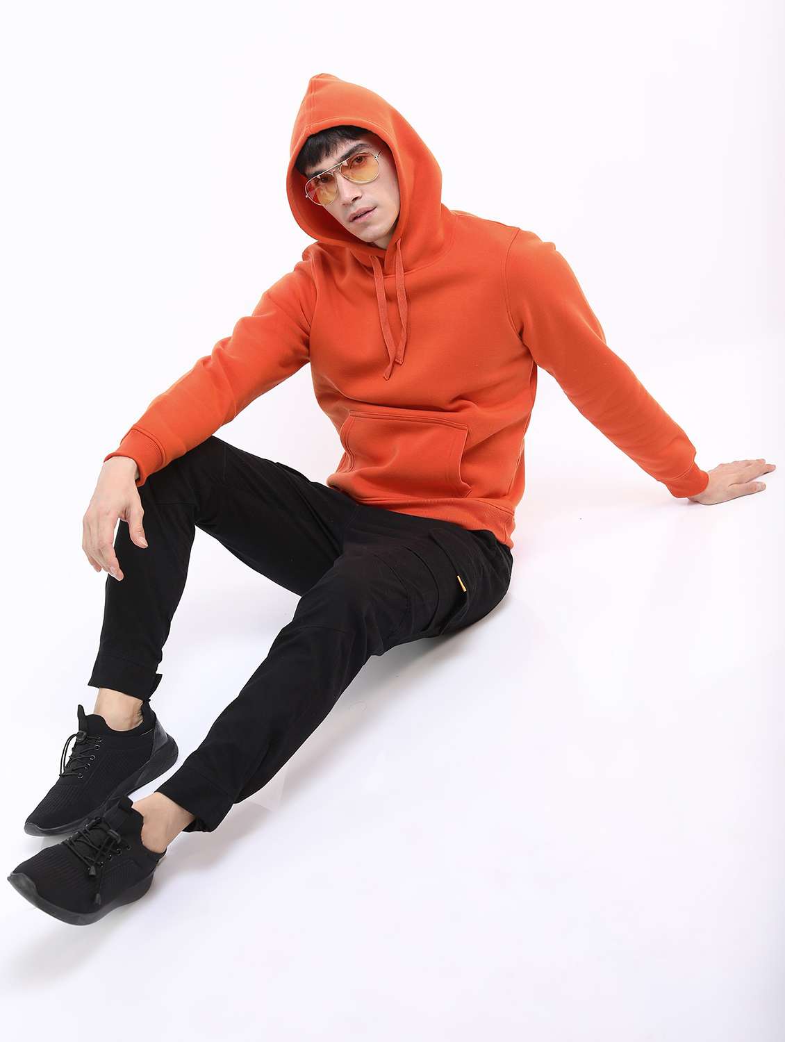 men plain hooded long sleeve sweatshirt - 21596452 -  Standard Image - 3