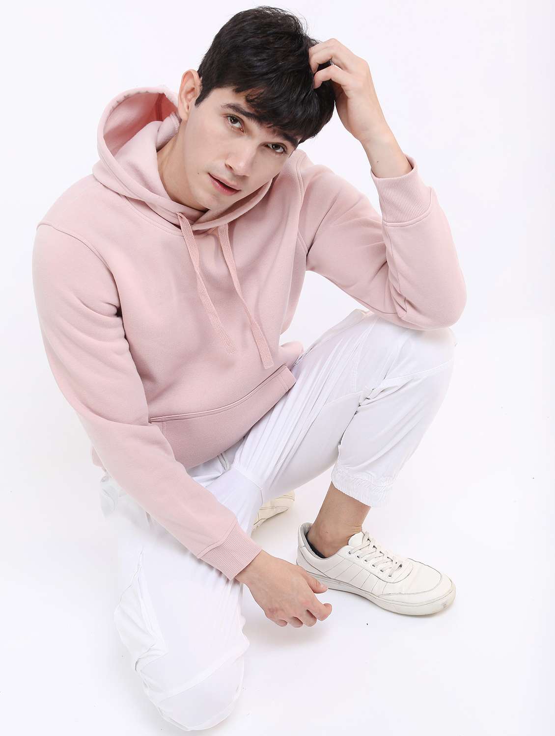 men plain hooded long sleeve sweatshirt - 21596453 -  Standard Image - 3