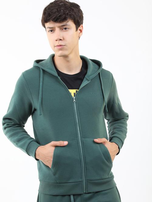 men plain hooded long sleeve sweatshirt - 21596458 - Standard Image - 0