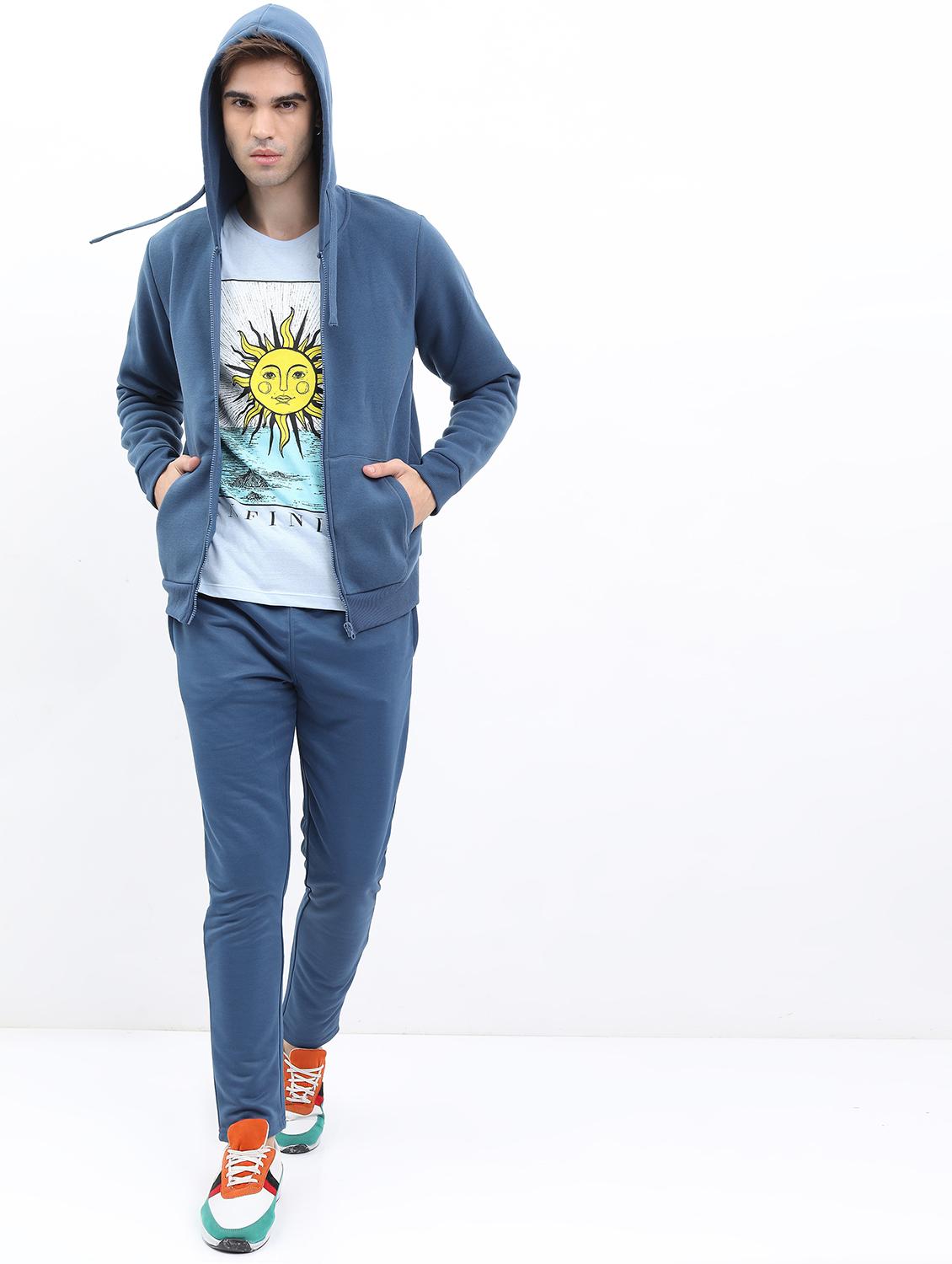 men plain hooded long sleeve sweatshirt - 21596462 - Standard Image - 3