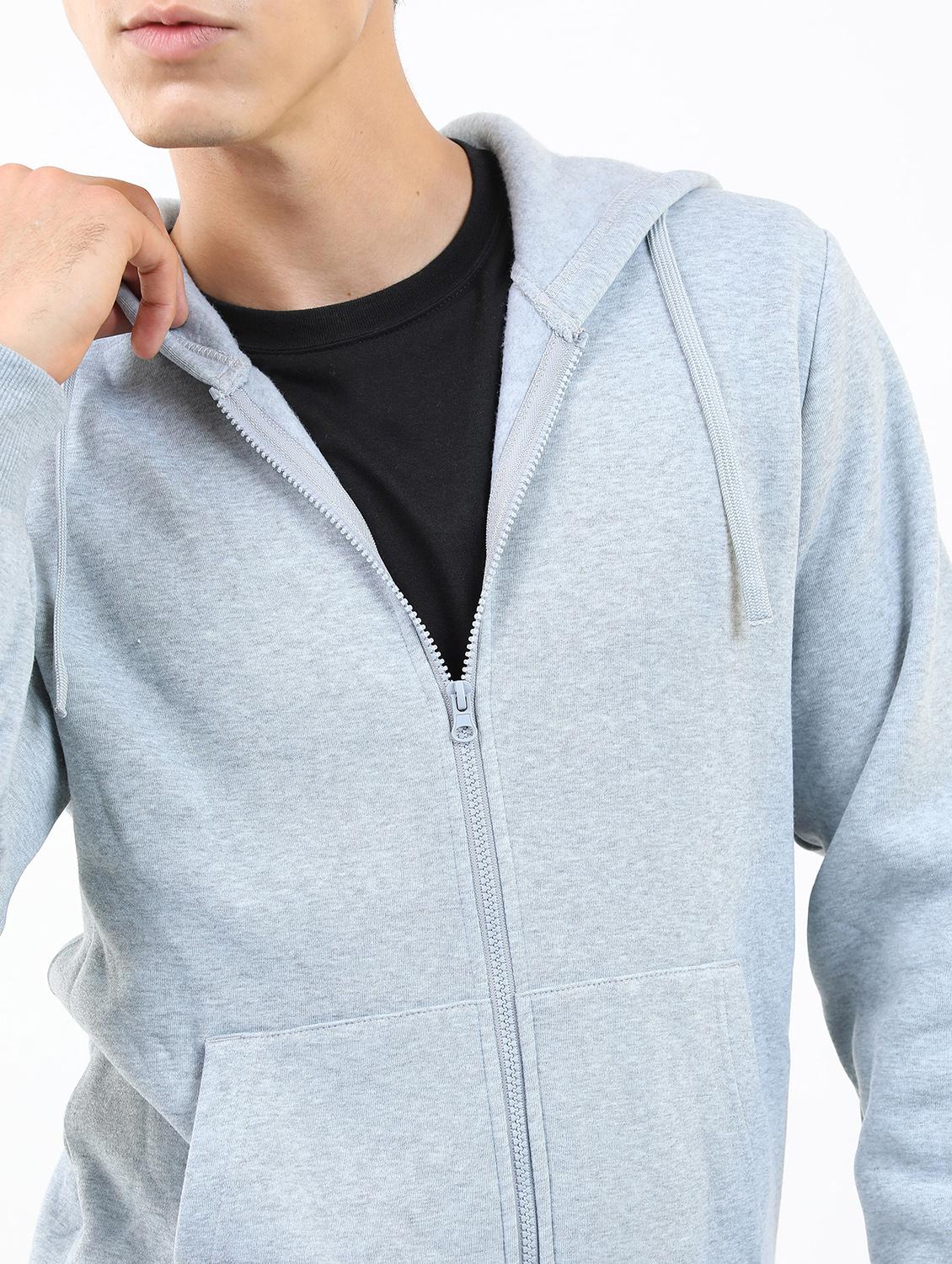 men plain hooded long sleeve sweatshirt - 21596463 - Standard Image - 3