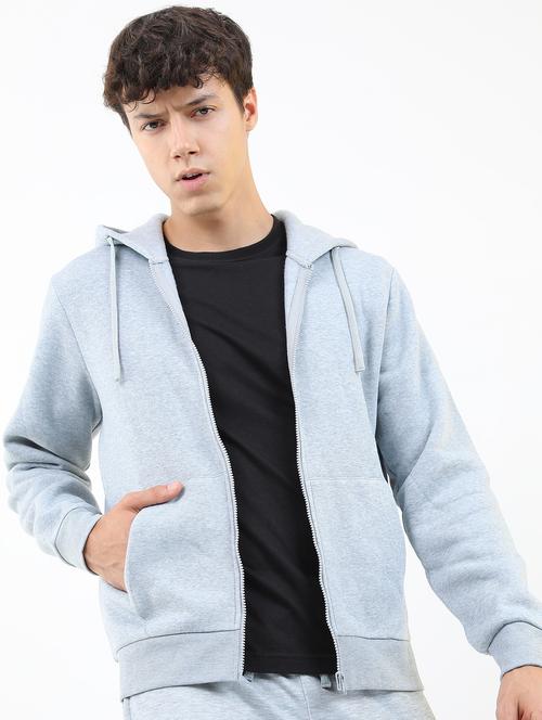 men plain hooded long sleeve sweatshirt - 21596464 - Standard Image - 0