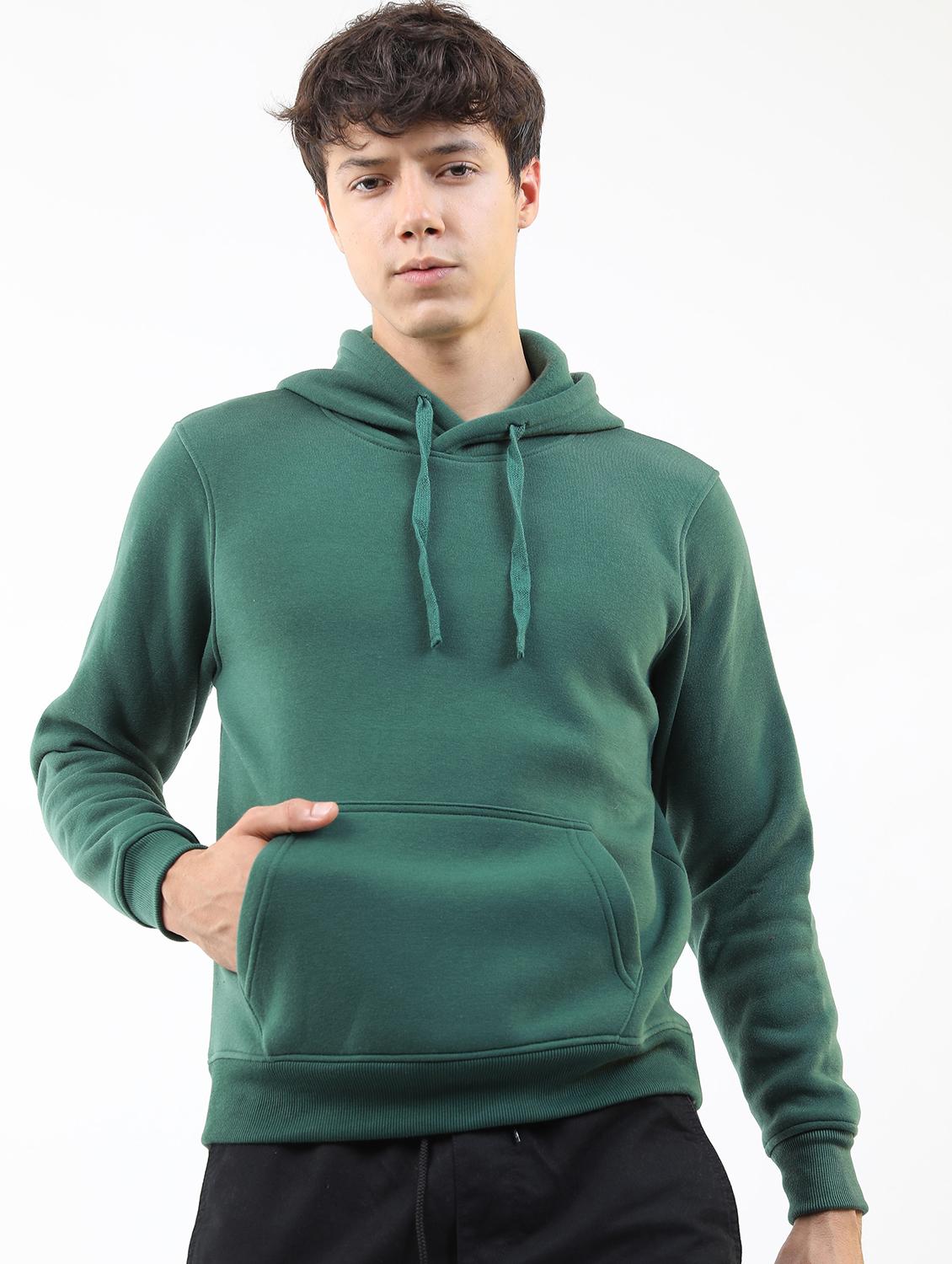 men plain hooded long sleeve sweatshirt - 21596467 - Zoom Image - 0
