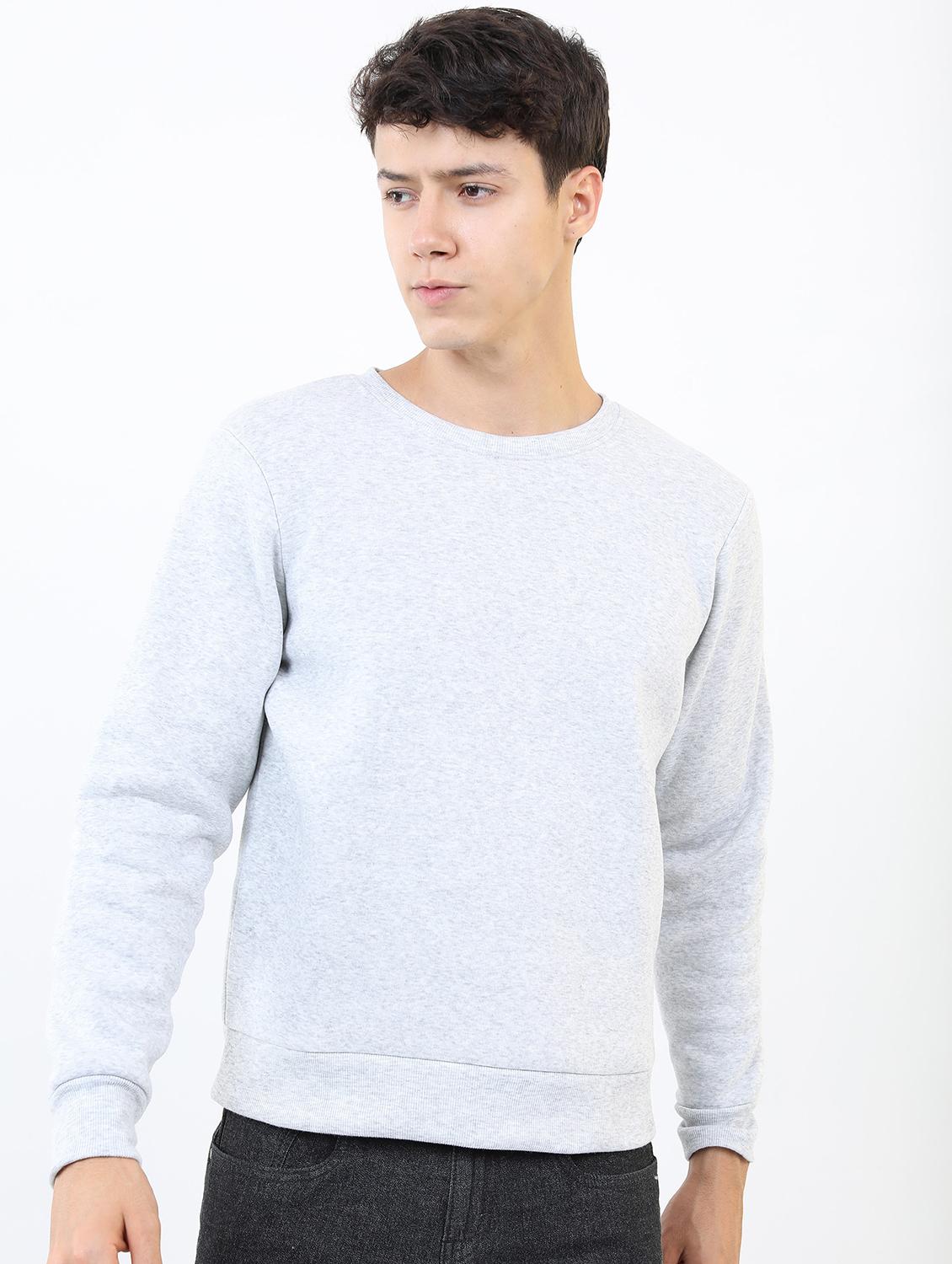 men plain round neck long sleeve sweatshirt - 21596472 - Zoom Image - 0