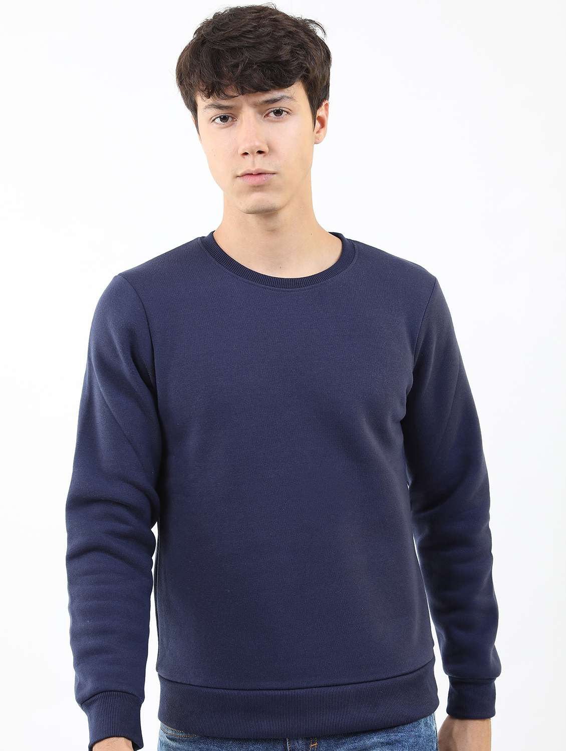men plain round neck long sleeve sweatshirt - 21596473 - Zoom Image - 0