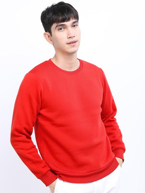 men plain round neck long sleeve sweatshirt - 21596474 - Standard Image - 0