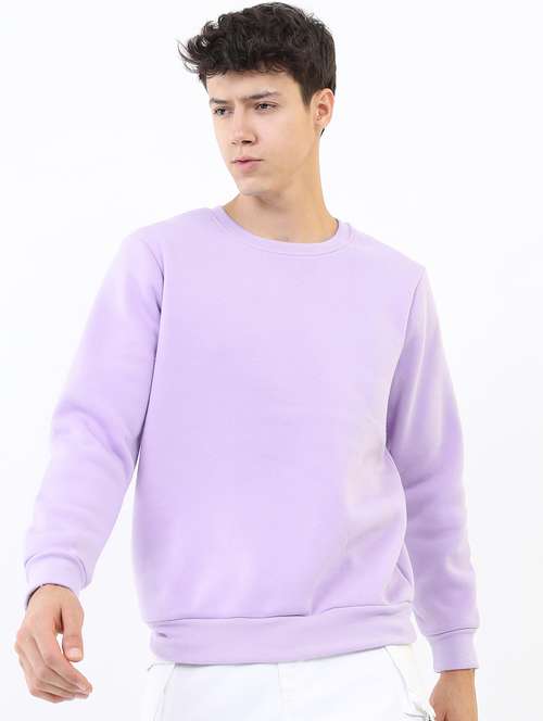 men plain round neck long sleeve sweatshirt - 21596492 -  Standard Image - 0