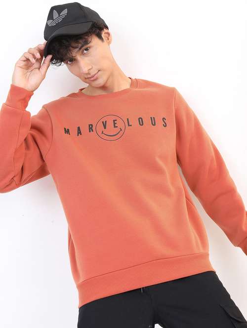 men long sleeves chest print sweatshirt - 21596502 - Standard Image - 0