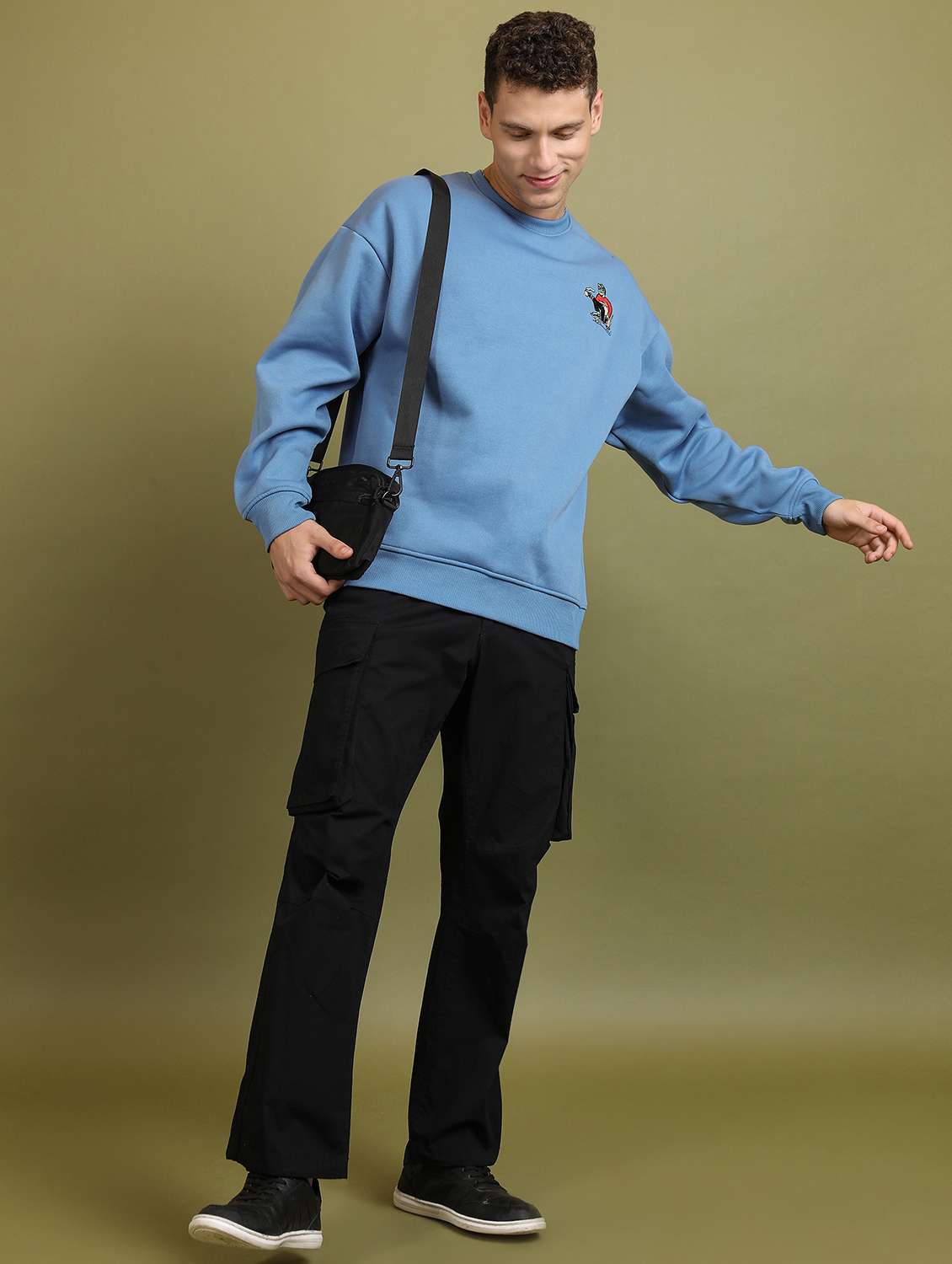 men solid pullover long sleeve sweatshirt - 21596513 - Standard Image - 3