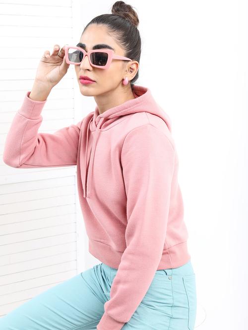 women pink plain sweatshirt - 21596529 - Standard Image - 0