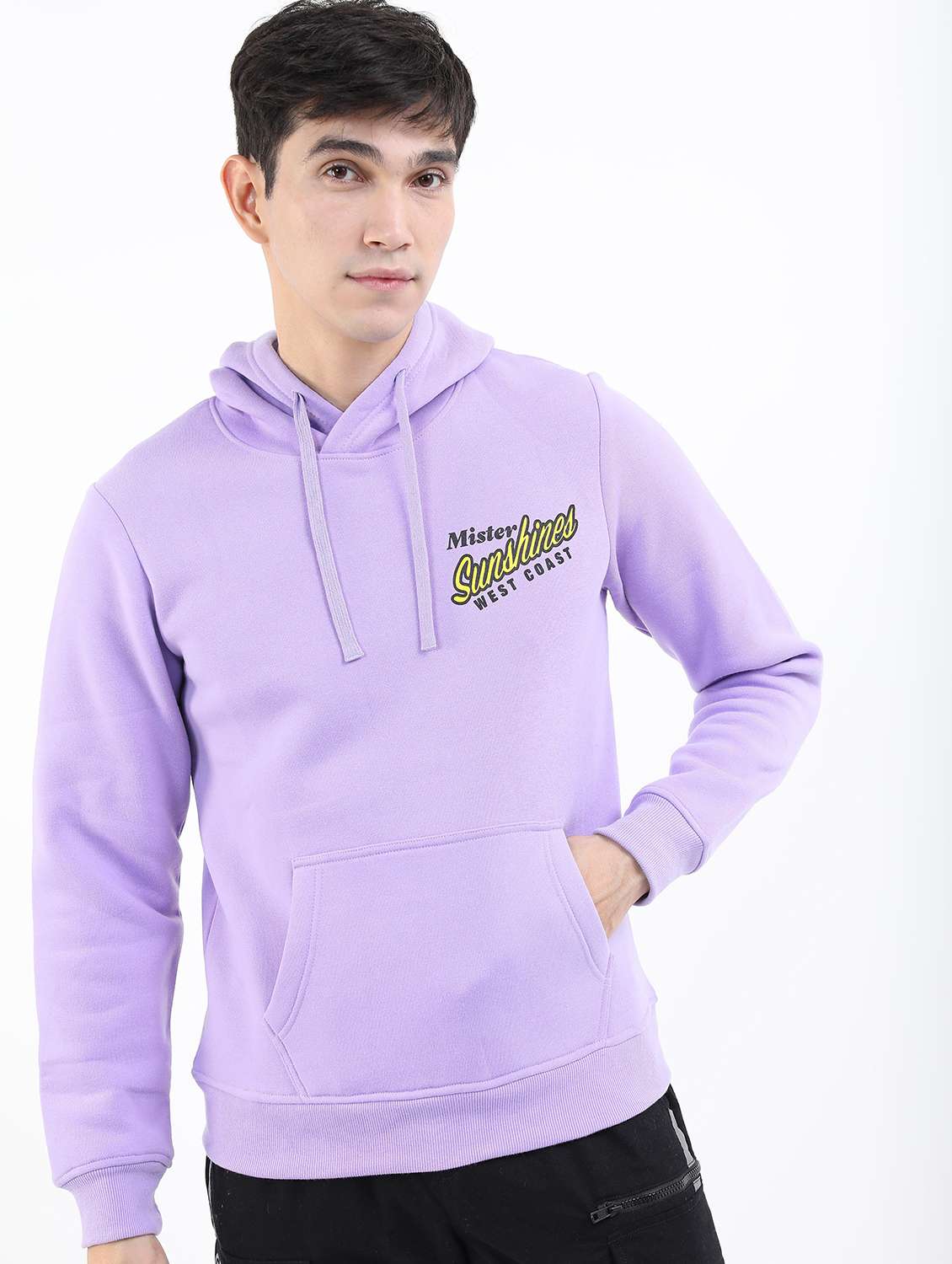 men purple graphic sweatshirt