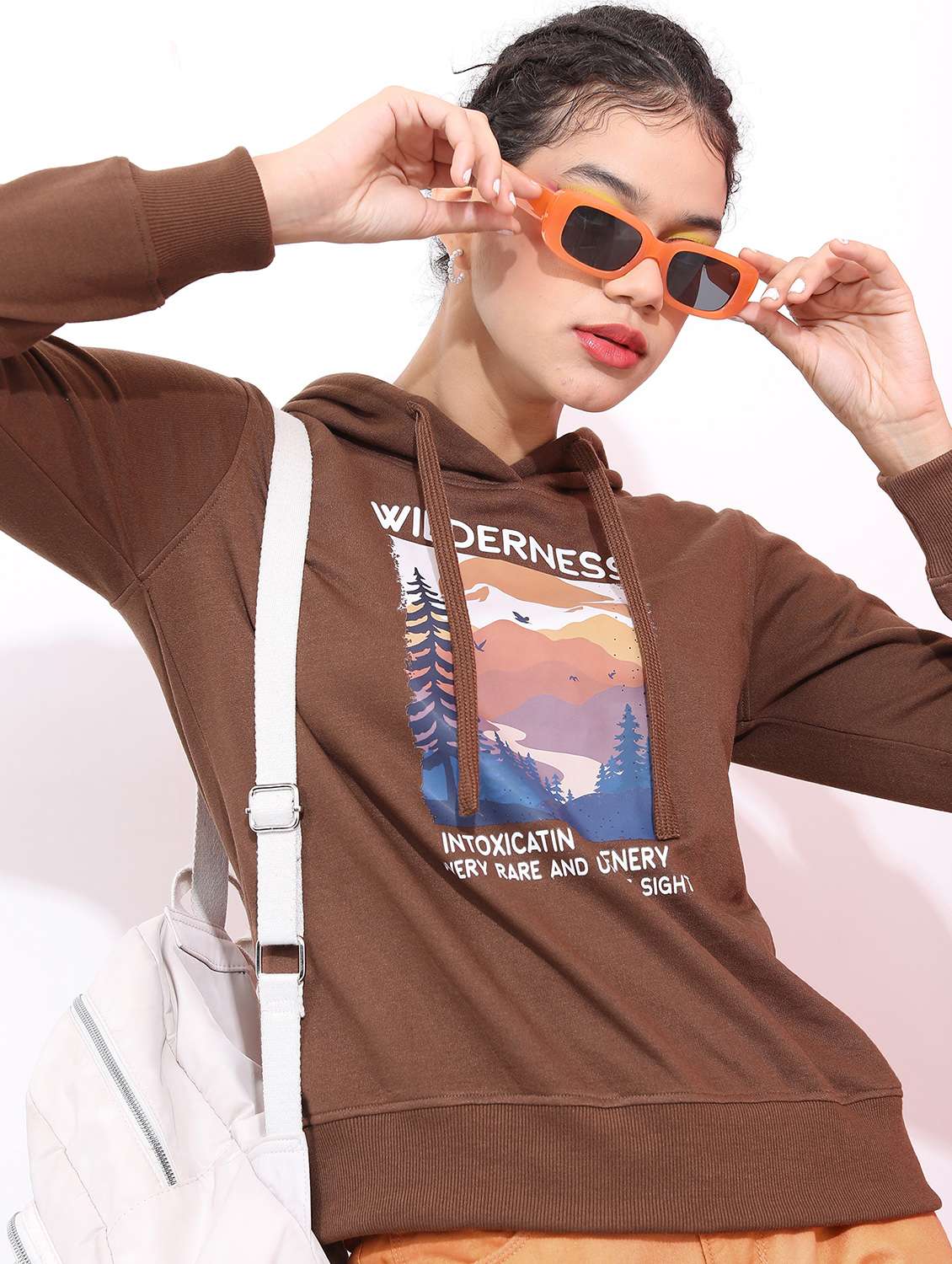 women long sleeve front print sweatshirt