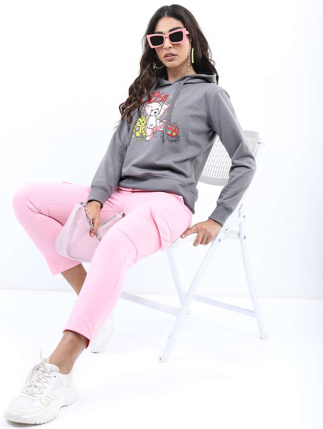 women long sleeve front print sweatshirt - 21596559 -  Standard Image - 3
