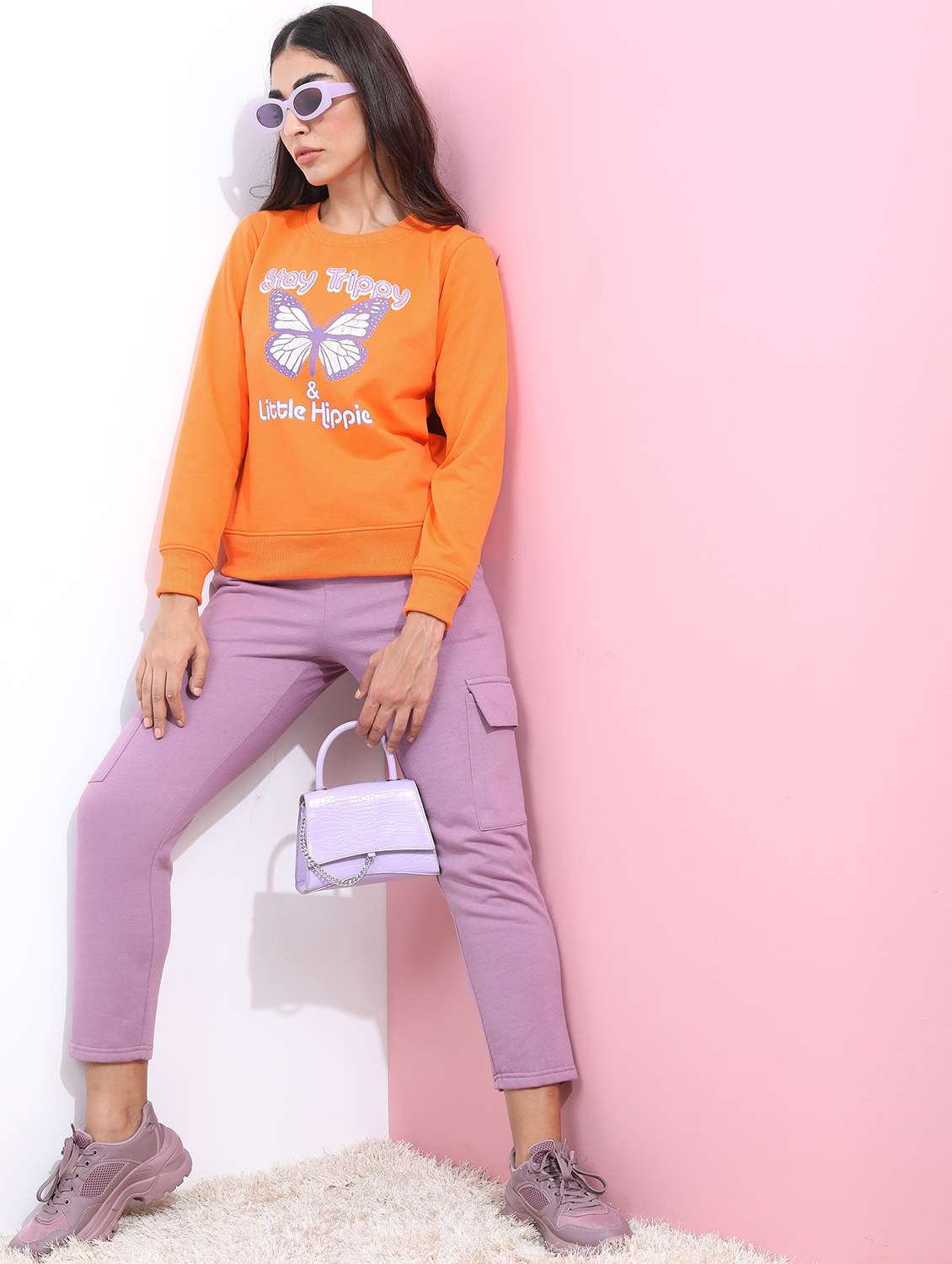 women long sleeve front print sweatshirt - 21596563 -  Standard Image - 3