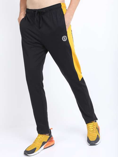 men color block print regular fit track pant - 21596674 - Standard Image - 0