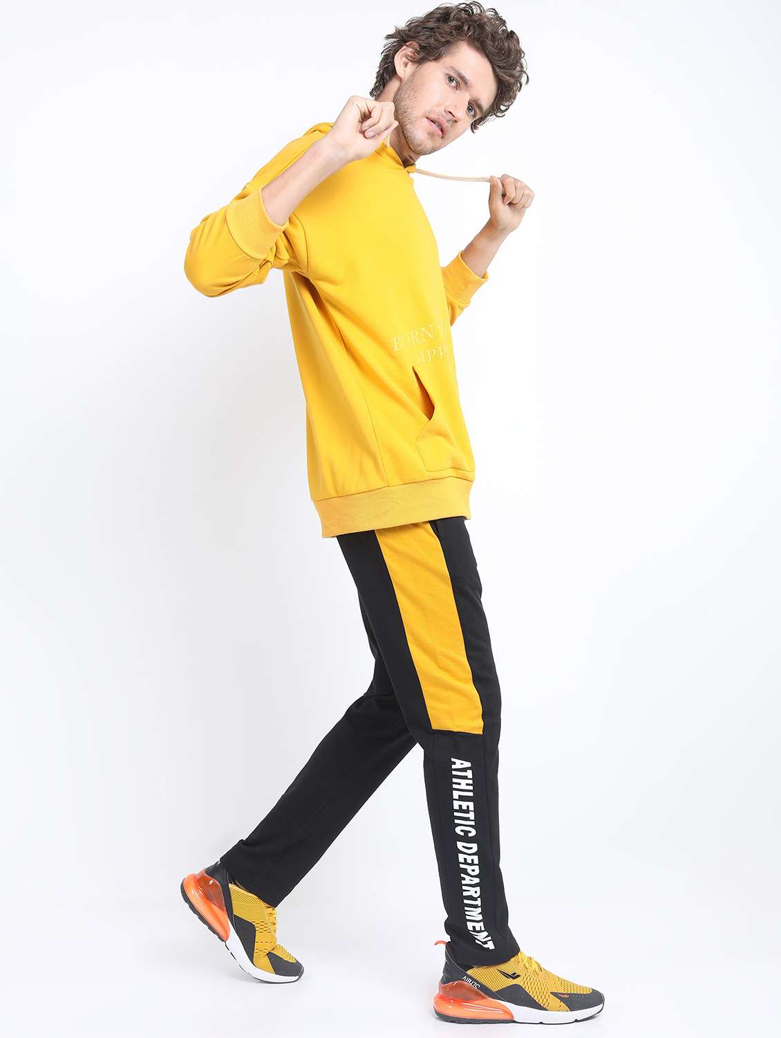 men color block print regular fit track pant - 21596674 - Standard Image - 3