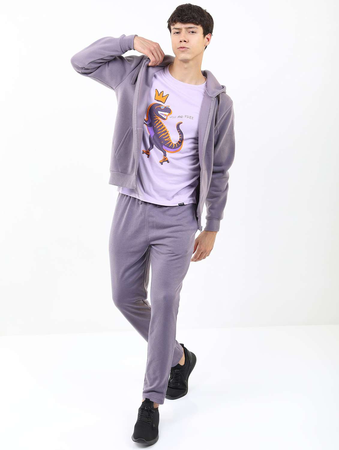 men solid regular fit track pant - 21596698 -  Standard Image - 3