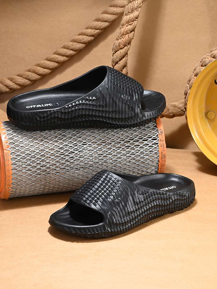men black slider flip flop