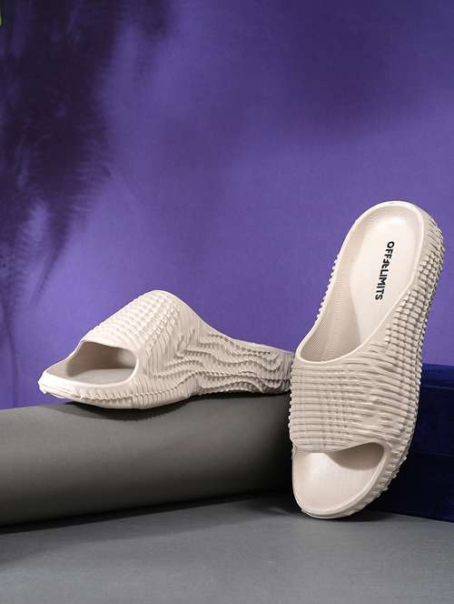 men beige slider flip flop - 21596734 - Standard Image - 0