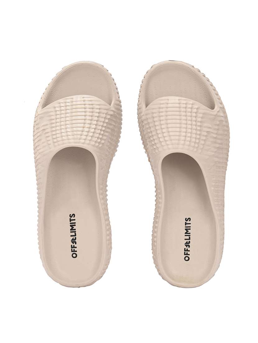 men beige slider flip flop - 21596734 - Standard Image - 3