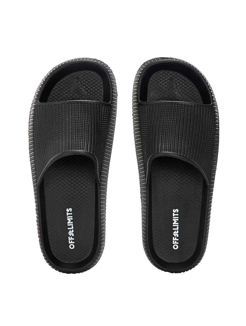men black slider flip flops - 21596737 -  Standard Image - 3