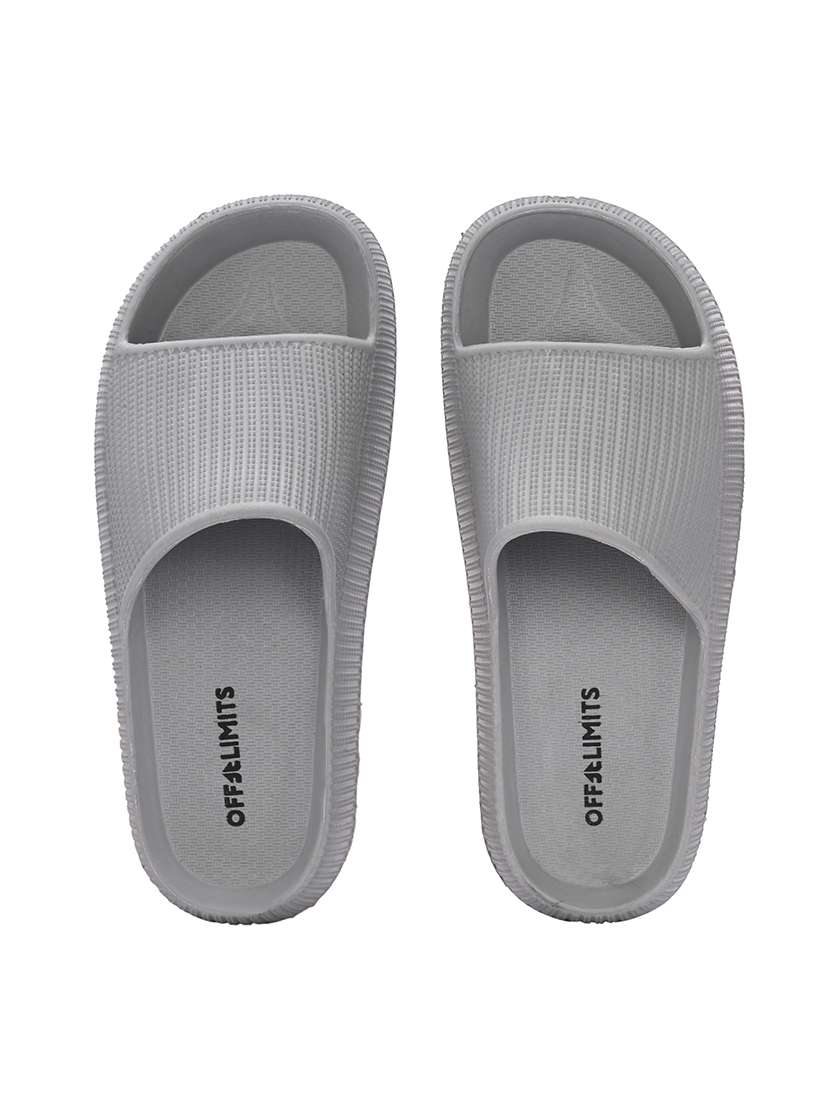 men grey slider flip flop - 21596738 -  Standard Image - 3
