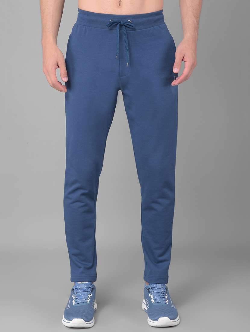 men light blue solid ankle length track pants - 21596774 -  Zoom Image - 0