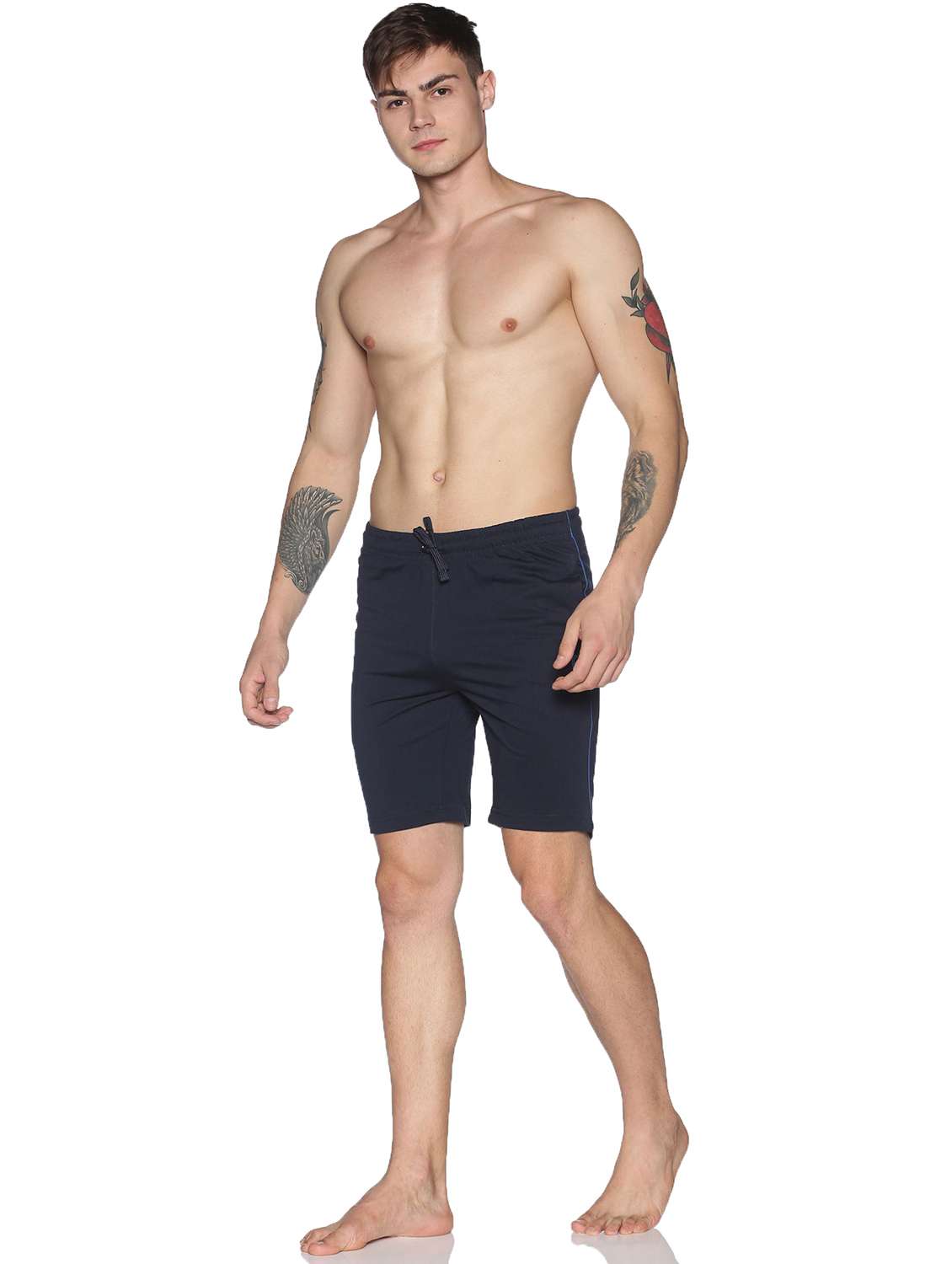 men mid rise solid shorts - 21596793 -  Standard Image - 3
