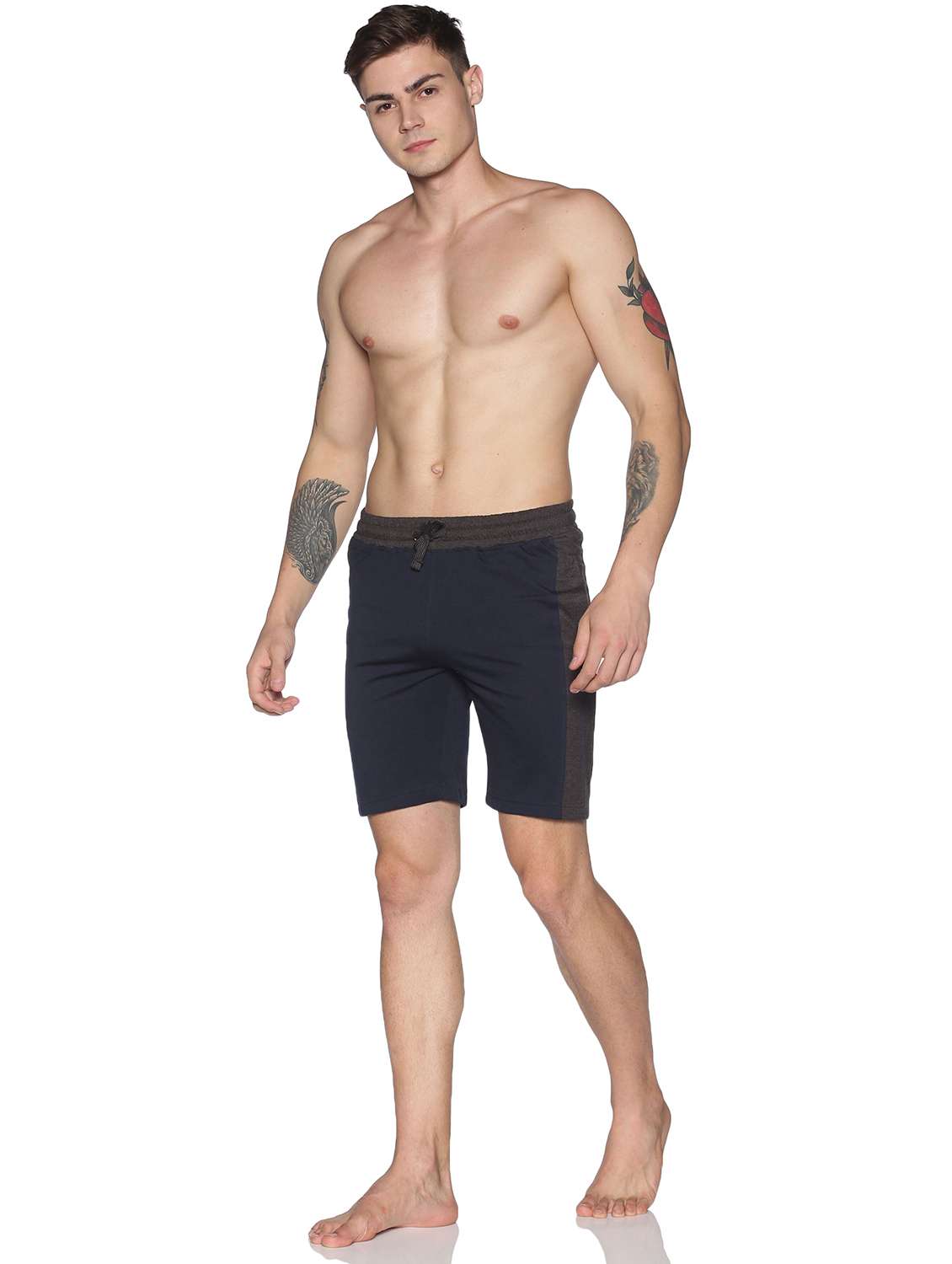 men mid rise side taped shorts - 21596810 -  Standard Image - 3
