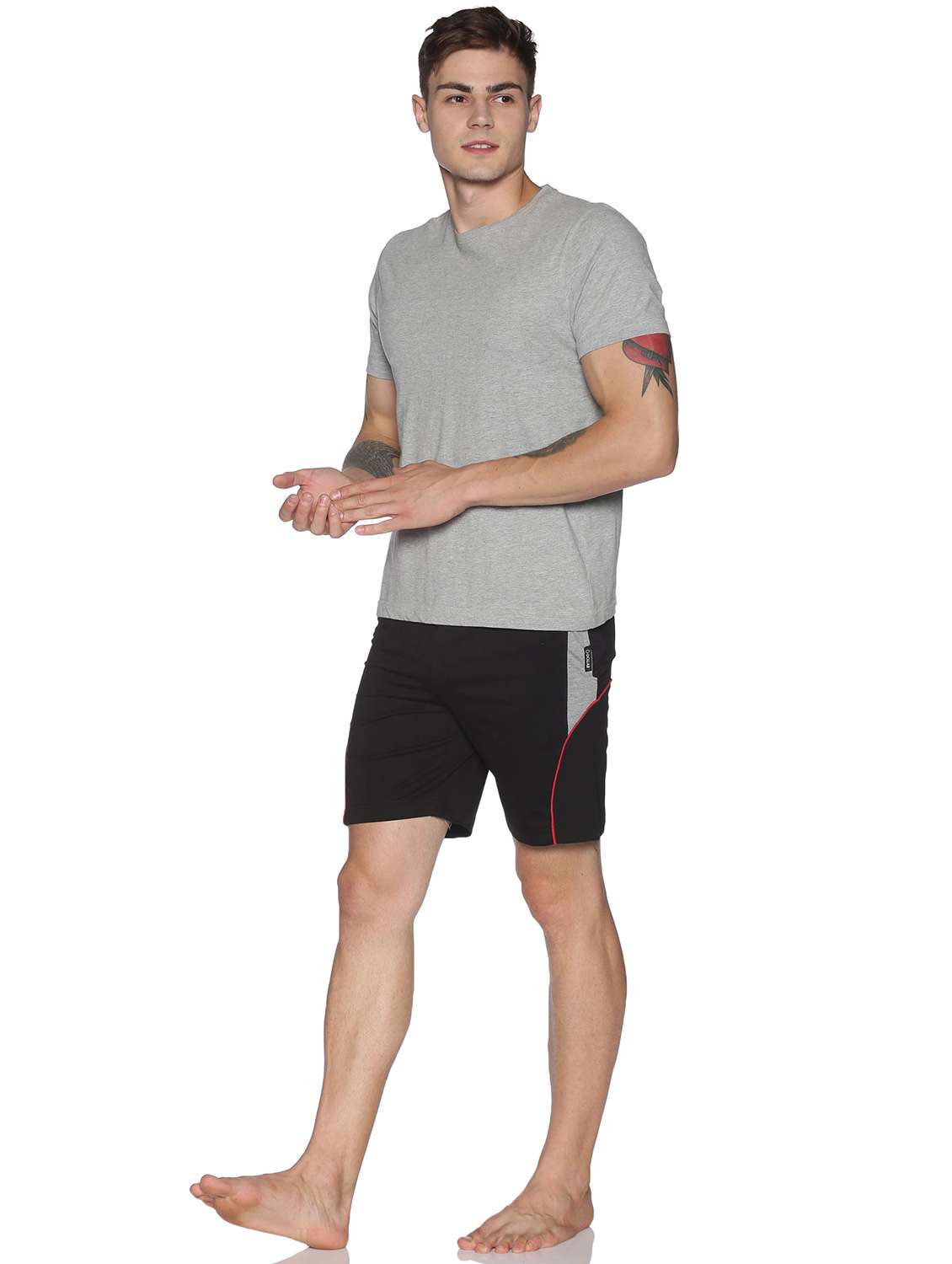 men mid rise color block shorts - 21596840 -  Standard Image - 3