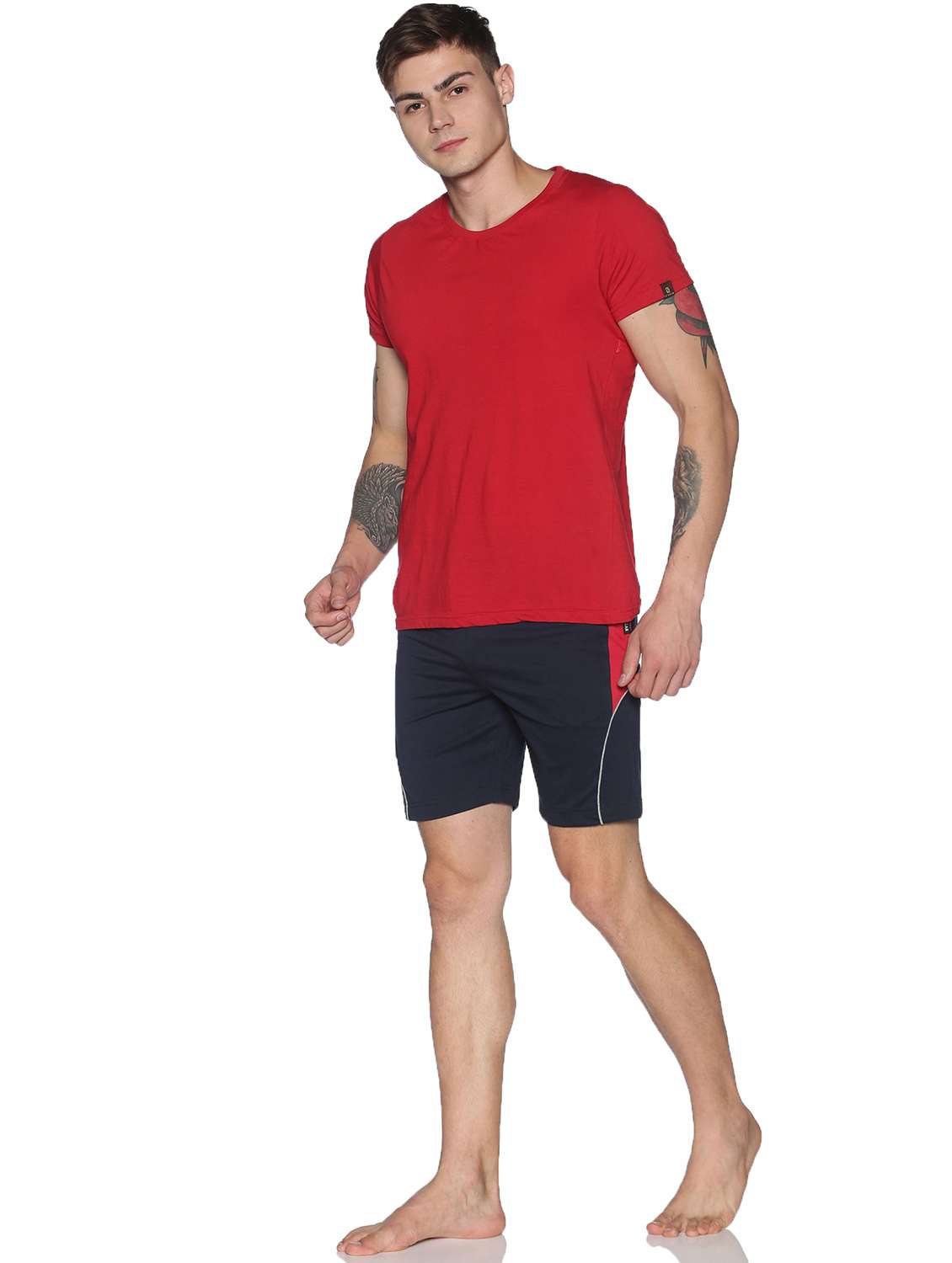 men mid rise color block shorts - 21596841 -  Standard Image - 3
