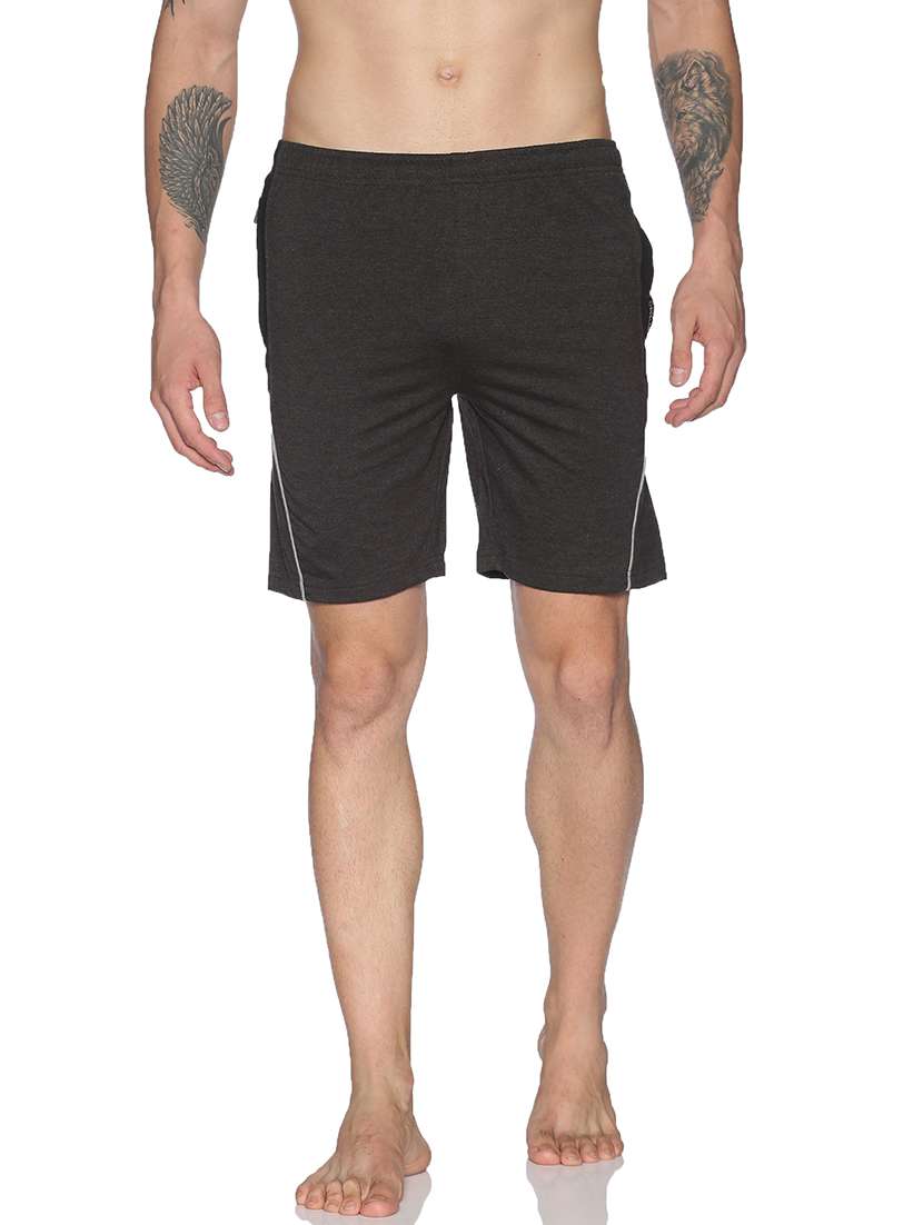 men mid rise color block shorts