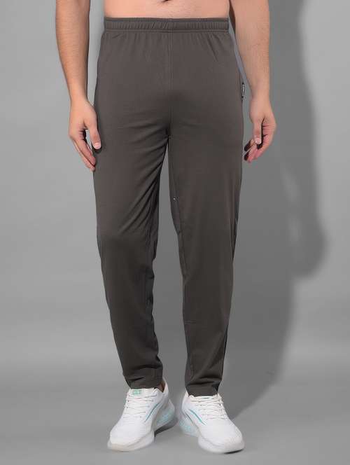 men solid regular fit full length track pant - 21597018 -  Standard Image - 0