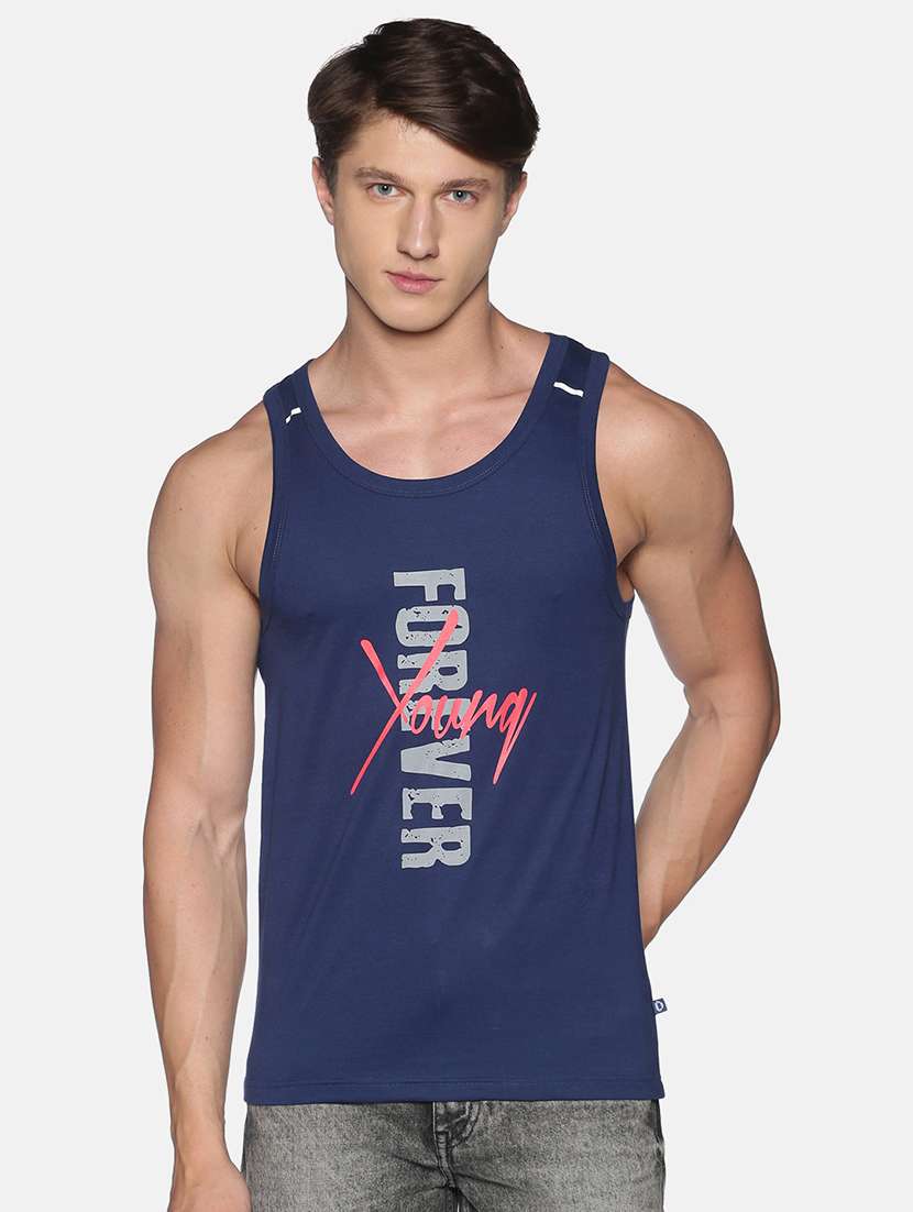 men round neck printed vest
