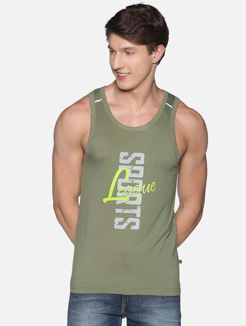 men front print cotton vest