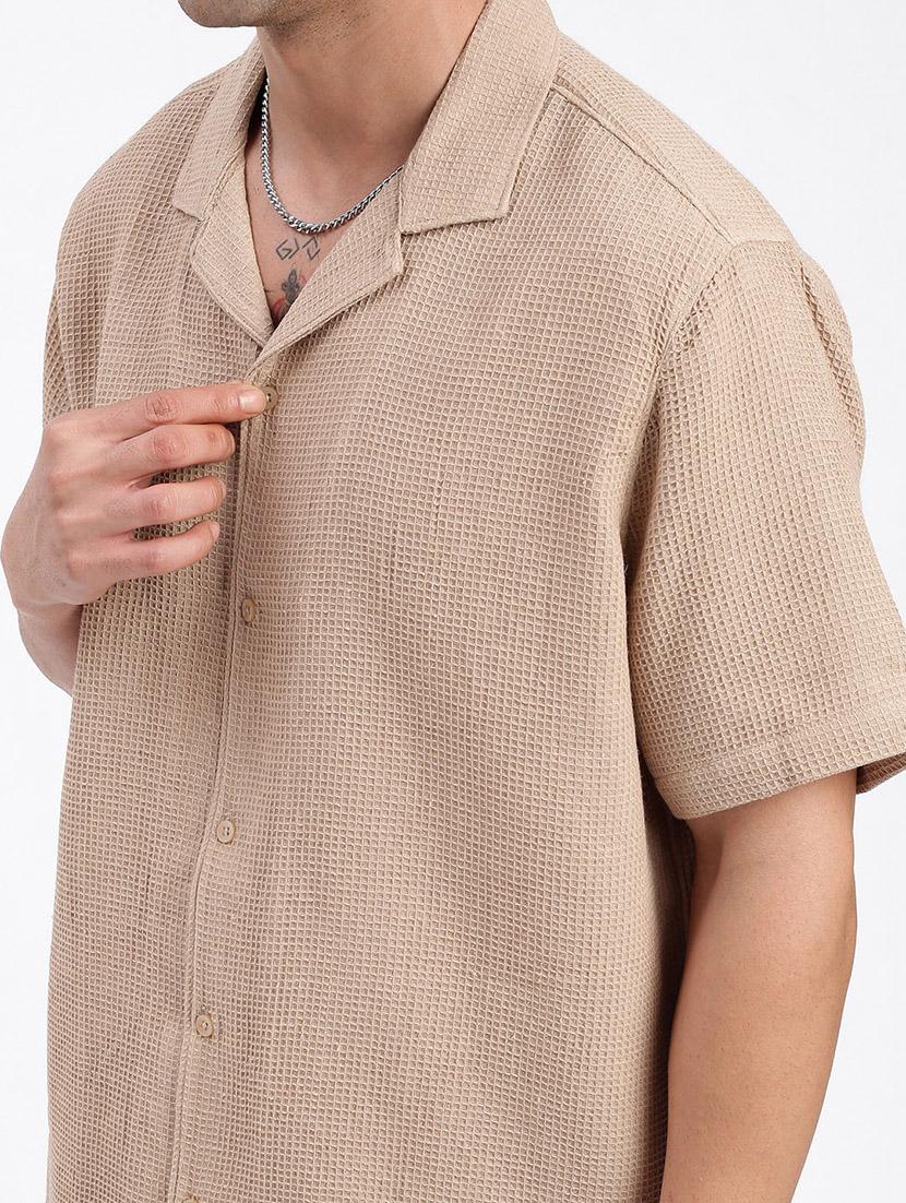 men solid cuban collar short sleeves co-ord set - 21597412 - Standard Image - 5