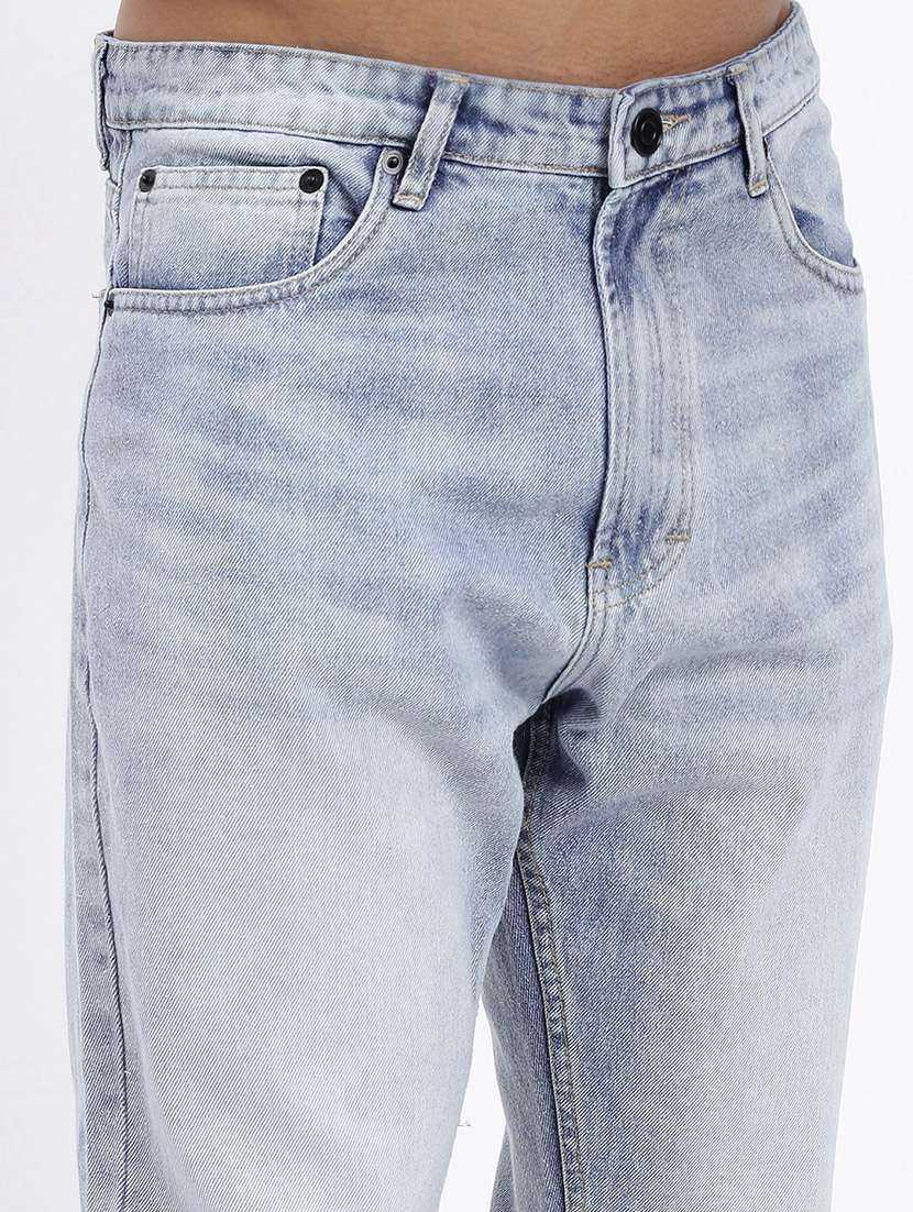 men light blue denim plain jeans - 21597420 -  Standard Image - 5