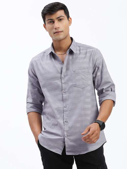 men long sleeves solid casual shirt - 21597461 -  Standard Image - 0