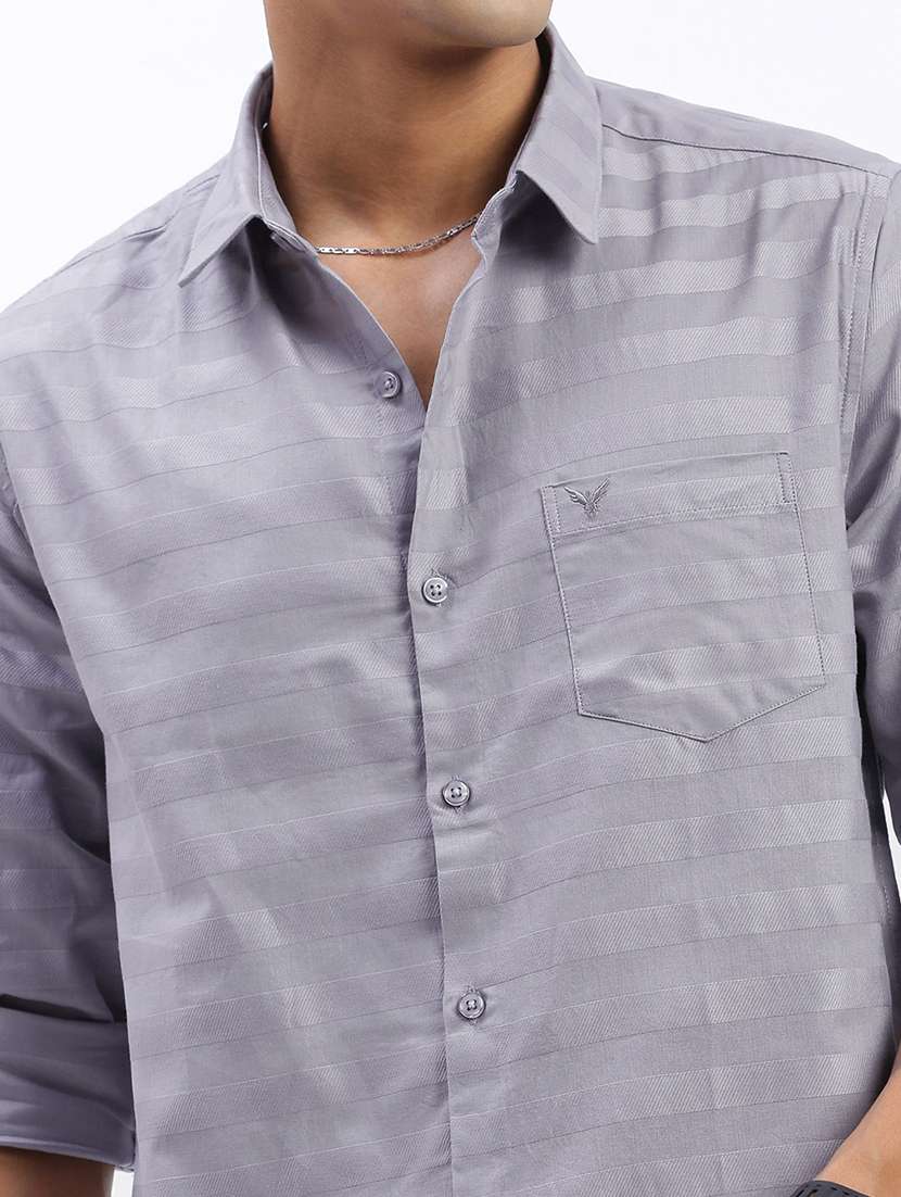 men long sleeves solid casual shirt - 21597461 - Standard Image - 5